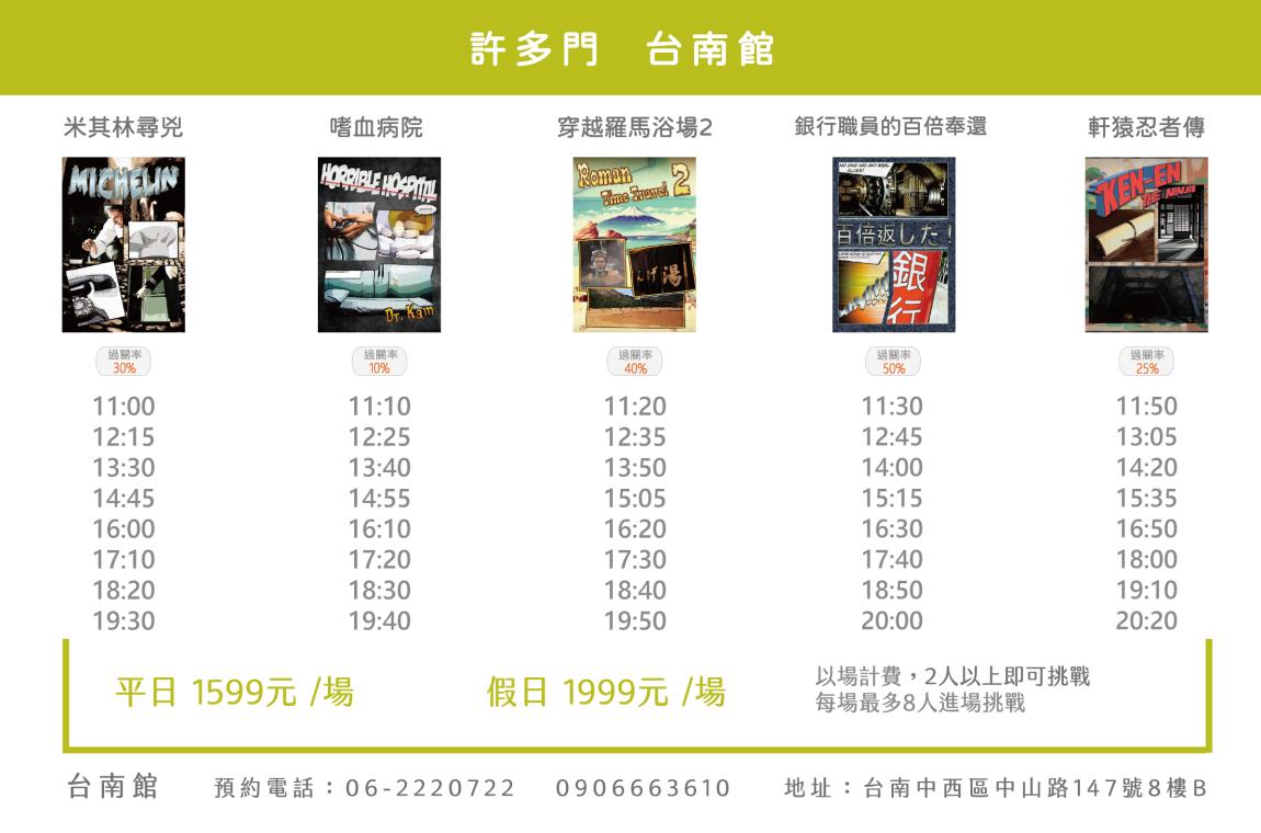 臺南場次表